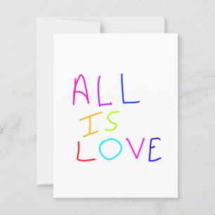 Alles is liefde regenboog kleurrijke trots LGBTQ g Briefkaart