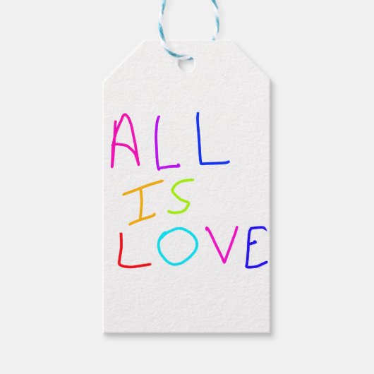 Alles is liefde regenboog kleurrijke trots LGBTQ g Cadeaulabel (Voorkant)