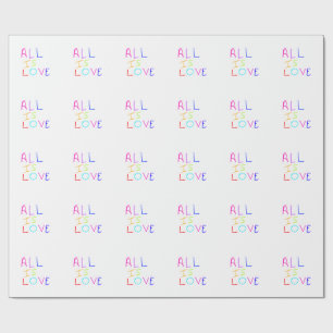 Alles is liefde regenboog kleurrijke trots LGBTQ g Cadeaupapier