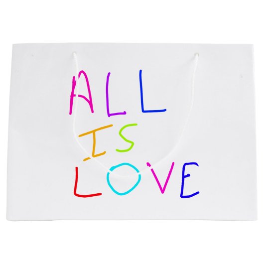 Alles is liefde regenboog kleurrijke trots LGBTQ g Groot Cadeauzakje (Voorkant)