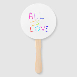 Alles is liefde regenboog kleurrijke trots LGBTQ g Handwaaier