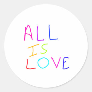 Alles is liefde regenboog kleurrijke trots LGBTQ g Ronde Sticker
