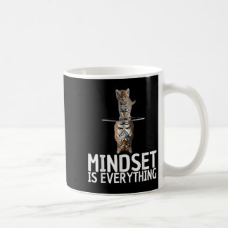 Alles is mindset citaat kat en tijger reflectie koffiemok