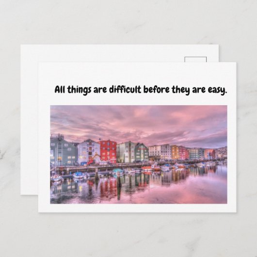 Alles is moeilijk voor ze makkelijk zijn. briefkaart (Voorkant / Achterkant)