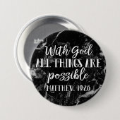 Alles is mogelijk Christelijke Bijbelversie Ronde Button 7,6 Cm (Voorkant /achterkant)