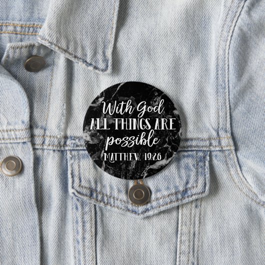 Alles is mogelijk Christelijke Bijbelversie Ronde Button 7,6 Cm (In situ)