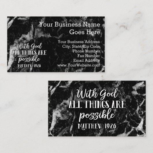 Alles is mogelijk Christelijke Bijbelversie Visitekaartje (Voorkant / Achterkant)