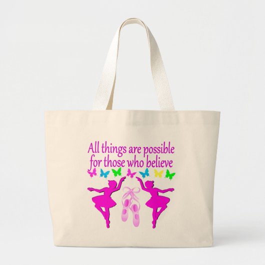 ALLES IS MOGELIJK DANSERES DROOM GROTE TOTE BAG (Voorkant)