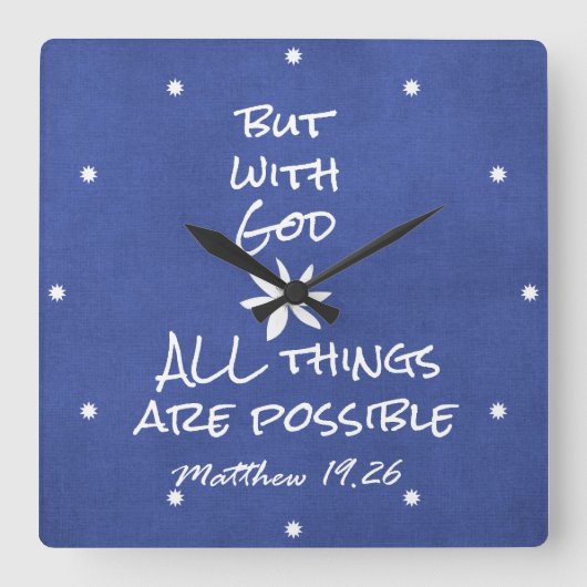 Alles is mogelijk in Bijbelversie Vierkante Klok (Voorkant)