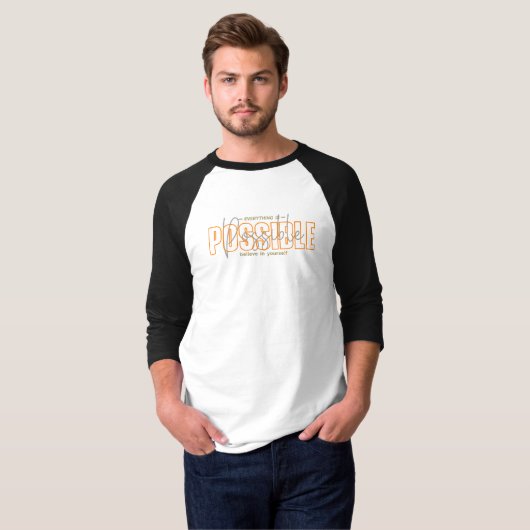 Alles is mogelijk | Man 3/4 Sleeve Raglan T-shirt (Voorkant volledig)