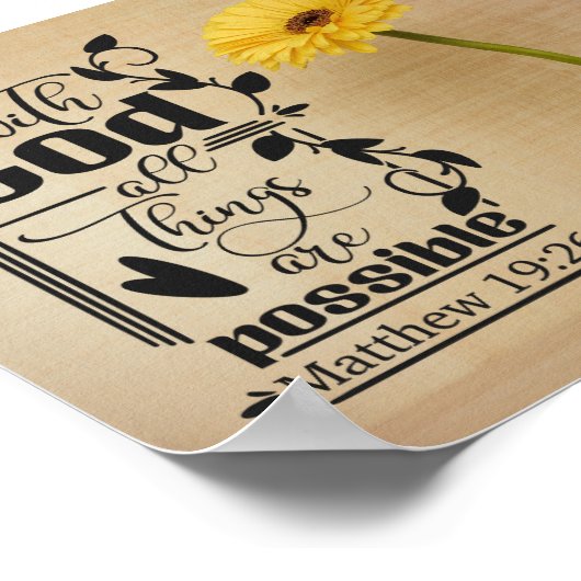 Alles is mogelijk | Matthew 19:26 Poster (Hoek)