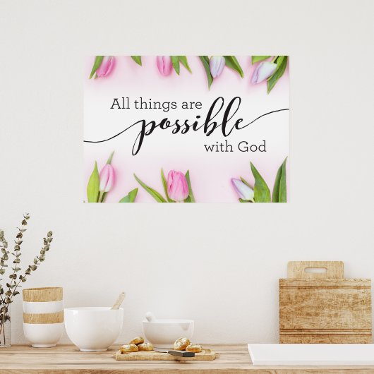 Alles is mogelijk met God Art Print (Keuken)