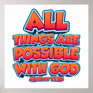 Alles is mogelijk met GOD Kinder Adult Faith Poster