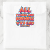 Alles is mogelijk met GOD Kinder Adult Faith Vierkante Sticker (Tas)