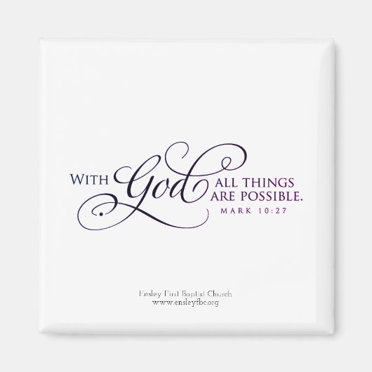 Alles is mogelijk met God! Magneet (Voorkant)