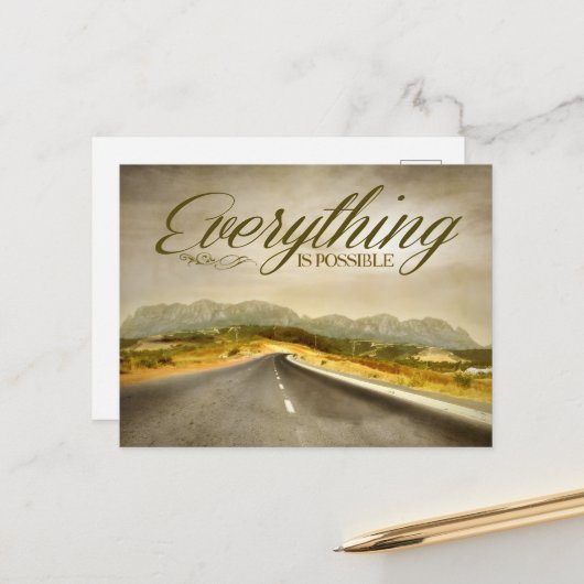 "Alles is mogelijk" Motivatie Affirmatie Briefkaart (Voorkant / Achterkant in situ)