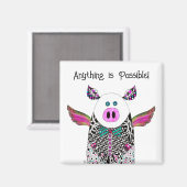 Alles is mogelijk Vliegende Varken Magneet (Voorkant / Achterkant)