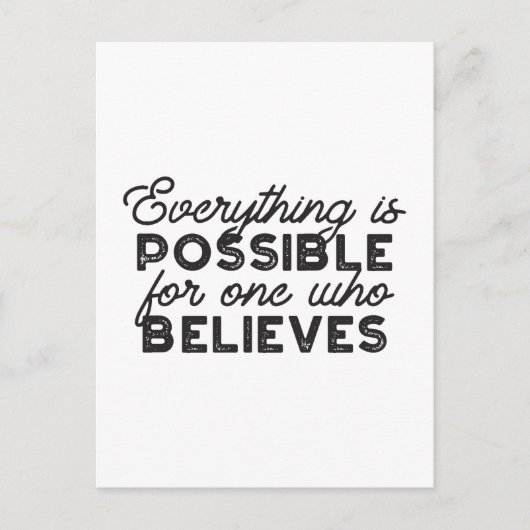 Alles is mogelijk voor iemand die gelooft briefkaart (Voorkant)