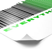 Alles is Muziek Groene Tekst Barcode Song Player Foto Afdruk (Hoek)