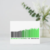 Alles is muziek Quote Green Barcode Equalizer Briefkaart (Staand voorkant)
