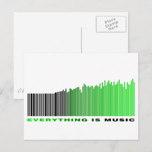 Alles is muziek Quote Green Barcode Equalizer Briefkaart
