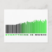 Alles is muziek Quote Green Barcode Equalizer Briefkaart (Voorkant)