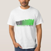 Alles is muziek Quote Green Barcode Equalizer T-shirt (Voorkant)