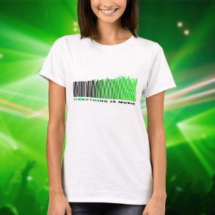 Alles is muziek Quote Green Barcode Equalizer T-shirt