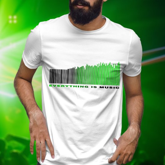 Alles is muziek Quote Green Barcode Equalizer T-shirt