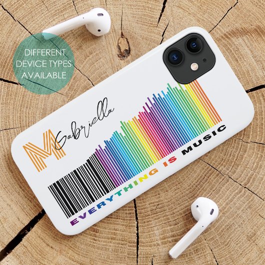 Alles is Muziek Rainbow Sound Barcode Monogram Case-Mate iPhone Case