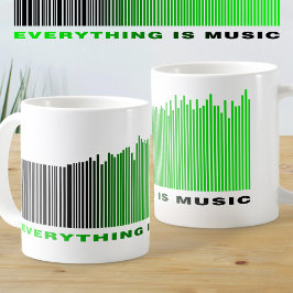 Alles is Muziek Tekst Groene Barcode Song Player Koffiemok