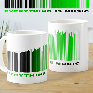 Alles is Muziek Tekst Groene Barcode Song Player Koffiemok
