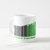 Alles is Muziek Tekst Groene Barcode Song Player Koffiemok (Voorkant links)