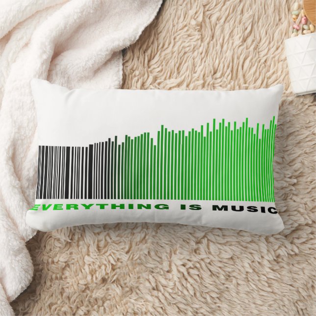 Alles is Muziek Tekst Song Speler Groene Barcode Kussen (Deken)