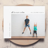 Alles is niet kalm | Kinder foto met minimale kers Feestdagenkaart