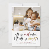 Alles is niet kalm, maar alles is helder! kerstfot feestdagenkaart (Voorkant)