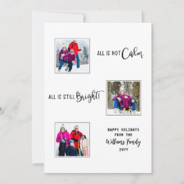 Alles is niet kalm. Nog steeds helder. Feestdagenkaart