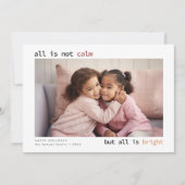 Alles is niet rustig grappig familie foto Kerstmis Feestdagenkaart (Voorkant)