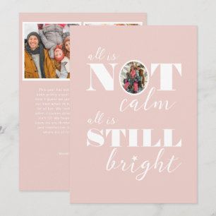 Alles is NIET rustig Grappige gezelfamiliefoto's Feestdagenkaart