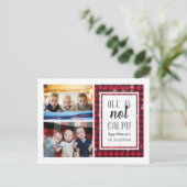 Alles is niet rustig! Kerstcollage 2 familiefoto's Feestdagenkaart (Staand voorkant)