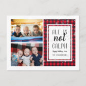 Alles is niet rustig! Kerstcollage 2 familiefoto's Feestdagenkaart (Voorkant)