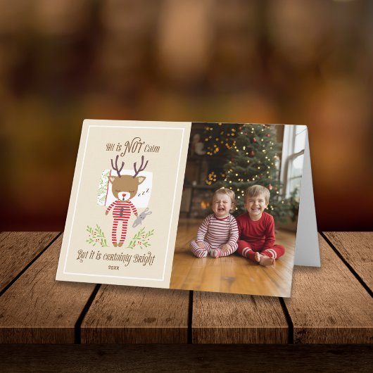 Alles is niet rustig Schattige rendier foto gevouw Kaart