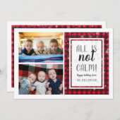 Alles is niet rustig! Schattigee kerstfoto grappig Feestdagenkaart (Voorkant / Achterkant)