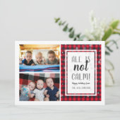 Alles is niet rustig! Schattigee kerstfoto grappig Feestdagenkaart (Staand voorkant)