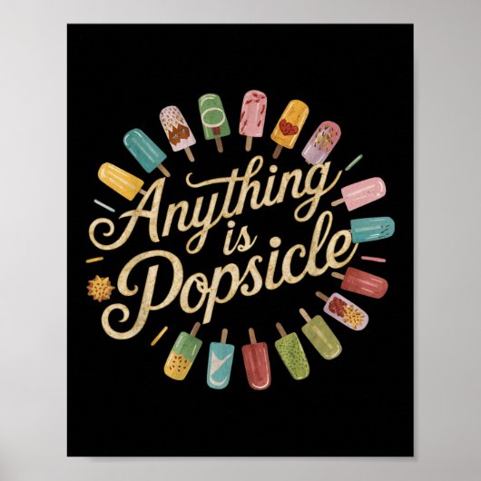 Alles is Popsicle Cool Summer Ice Cream Pattern Poster (Voorkant)