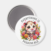 Alles is possum-ble | Inspirerend woordspeling Magneet (Voorkant / Achterkant)