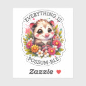 Alles is possum-ble | Inspirerend woordspeling Sticker (Vel)