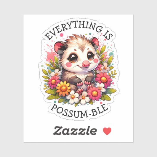 Alles is possum-ble | Inspirerend woordspeling Sticker (Vel)