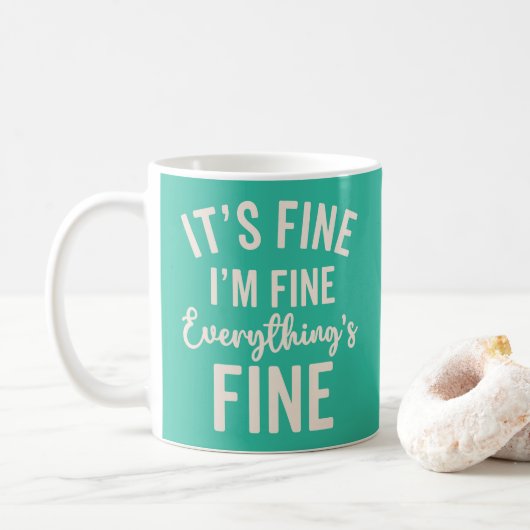 Alles is prima Funny Quote Koffiemok (Met donut)