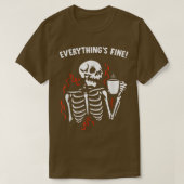 Alles is prima Funny Skeleton Coffee Retro Love T-shirt (Design voorkant)